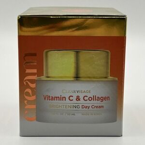Clear Visage Vitamin C &‎ Collagen Brightening Day Cream 1.69 fl oz 50 ml NIB